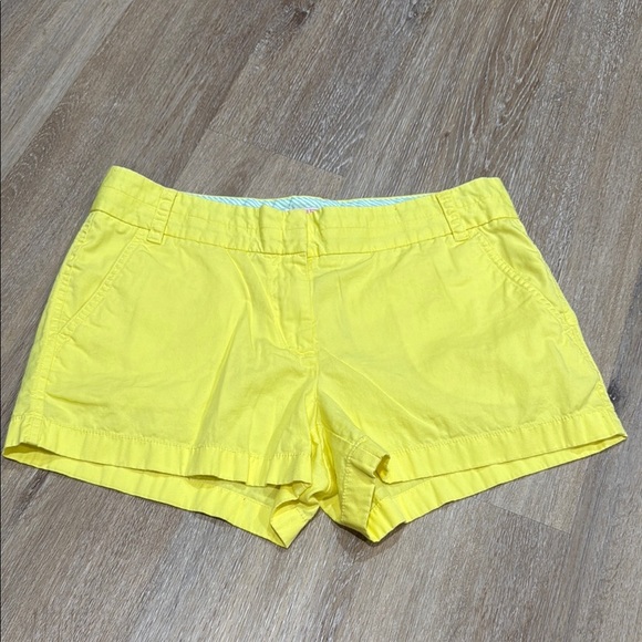 J. Crew Size 6 Yellow Bermuda Shorts Tailored Cotton Blend - Picture 3 of 10
